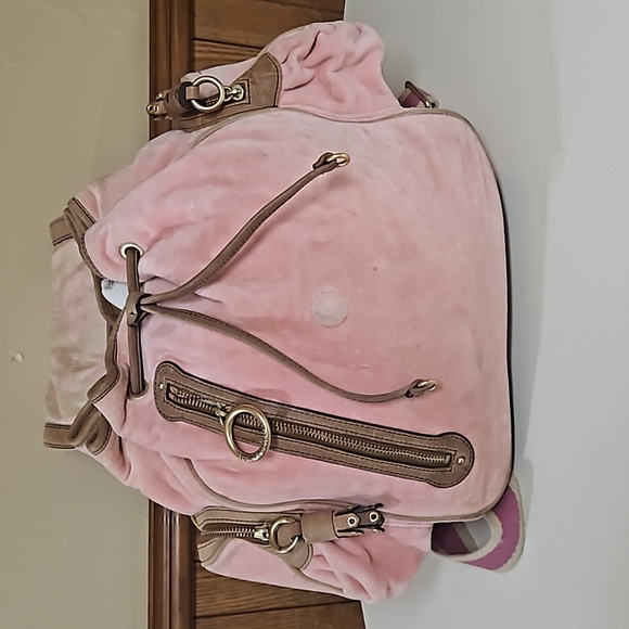 Juicy Couture y2k Vintage Velour and Leather Backpack Bag main image 8